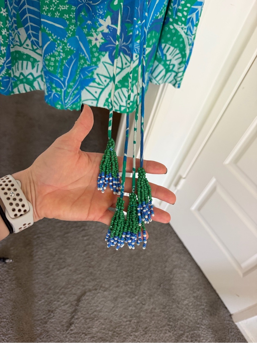 FARM Rio Blue & Green Tropical Ruffle Sundress - Picture 3 of 5